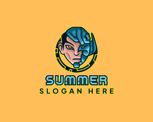 Human Cyborg Robot logo design