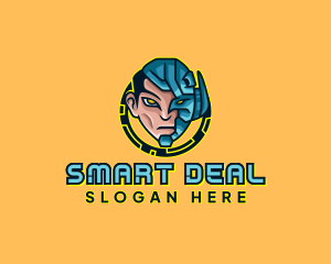 Human Cyborg Robot logo design