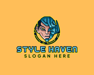 Human Cyborg Robot logo design