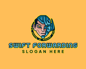 Human Cyborg Robot logo design