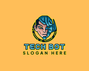 Android - Human Cyborg Robot logo design