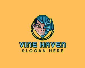 Human Cyborg Robot logo design