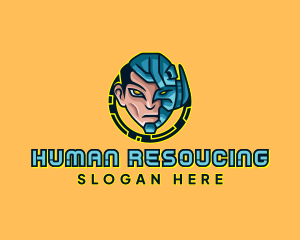 Human Cyborg Robot logo design
