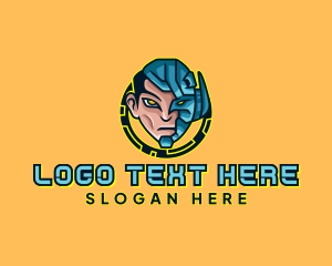 Artificial Intelligence - Human Cyborg Robot logo design