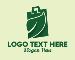Leather Craft - Green Eco Bag logo design