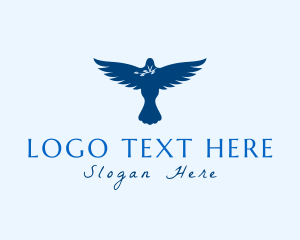 Pigeon - Flying Dove Wings logo design