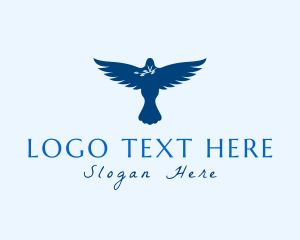 Blue - Flying Dove Wings logo design