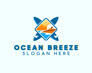 Seashore - Summer Beach Surfing logo design