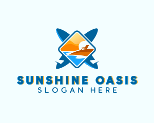 Summer Beach Surfing  logo design