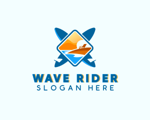 Summer Beach Surfing  logo design