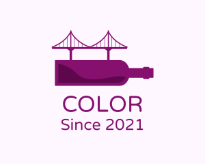 Wine Bottle - Wine Bottle Bridge logo design