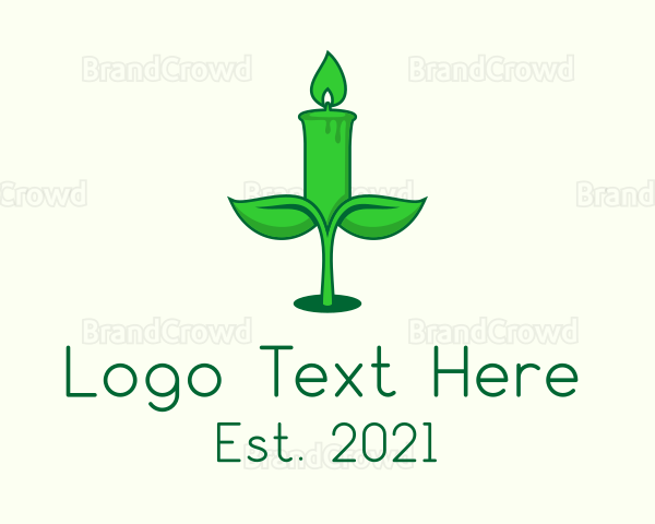 Green Plant Candle Logo