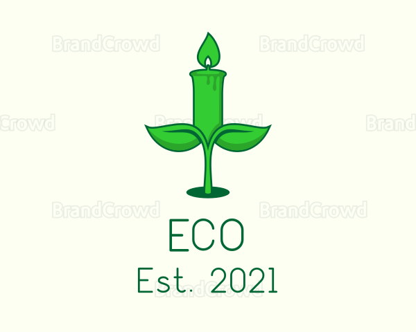 Green Plant Candle Logo