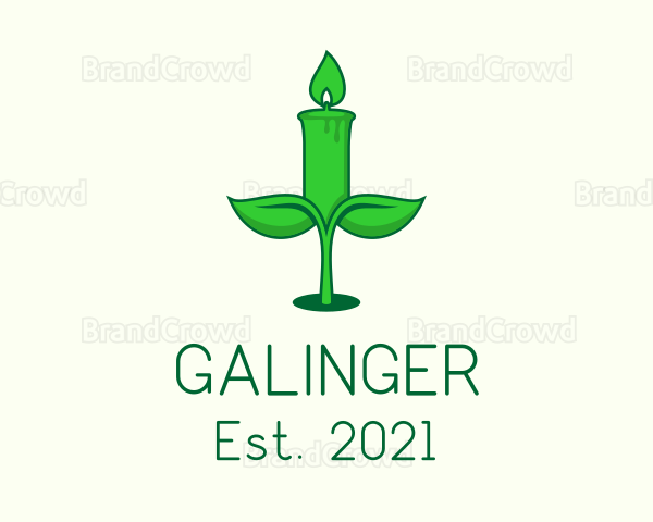 Green Plant Candle Logo
