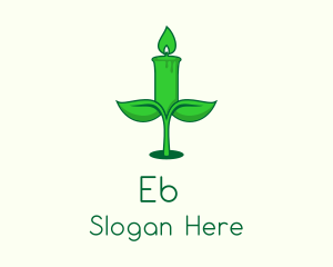 Green Plant Candle  Logo