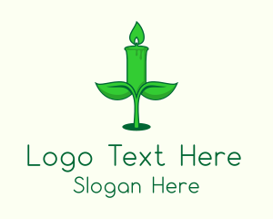 Green Plant Candle  Logo