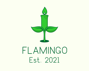 Celebration - Green Plant Candle logo design
