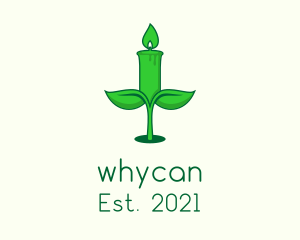Vigil - Green Plant Candle logo design
