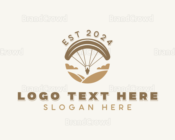 Paragliding  Outdoor Adventure Logo