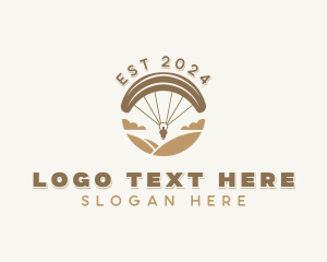 Mountain Biking - Paragliding  Outdoor Adventure logo design