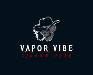 Smoking Skull Hat logo design