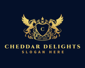 Luxury Shield Pegasus  logo design