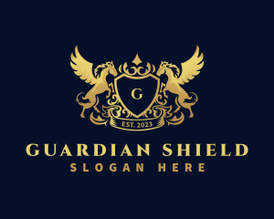 Luxury Shield Pegasus  logo design