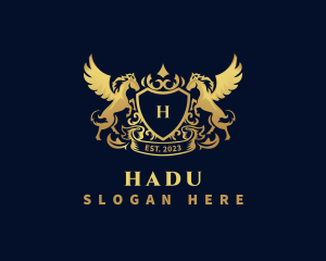 Luxury Shield Pegasus  logo design