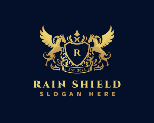 Luxury Shield Pegasus  logo design