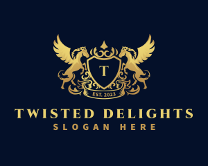 Luxury Shield Pegasus  logo design