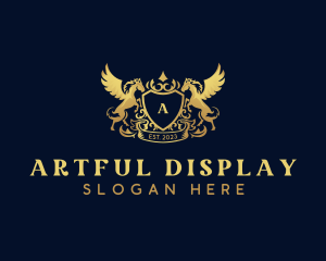 Luxury Shield Pegasus  logo design