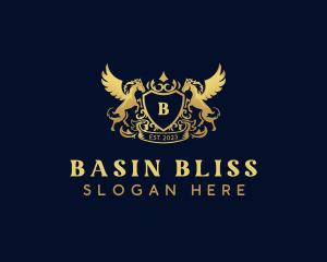 Luxury Shield Pegasus  logo design