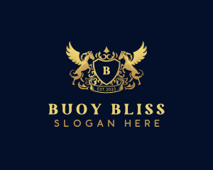 Luxury Shield Pegasus  logo design