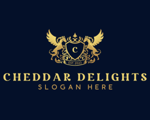 Luxury Shield Pegasus  logo design