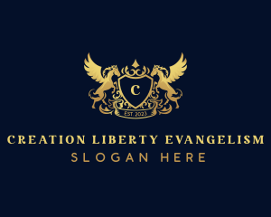 Luxury Shield Pegasus  logo design