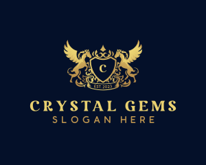 Luxury Shield Pegasus  logo design