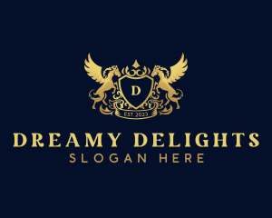 Luxury Shield Pegasus  logo design