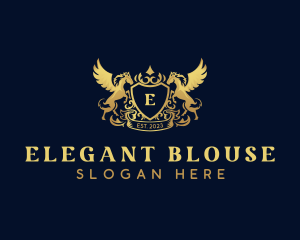 Luxury Shield Pegasus  logo design