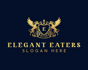 Luxury Shield Pegasus  logo design