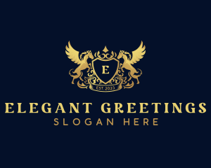 Luxury Shield Pegasus  logo design