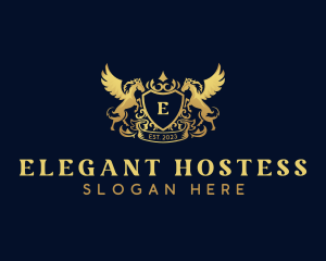 Luxury Shield Pegasus  logo design