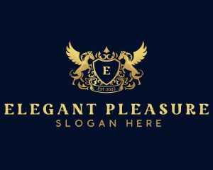 Luxury Shield Pegasus  logo design