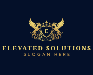 Luxury Shield Pegasus  logo design