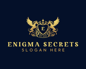 Luxury Shield Pegasus  logo design