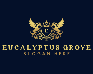 Luxury Shield Pegasus  logo design