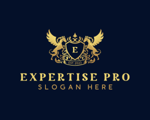 Luxury Shield Pegasus  logo design