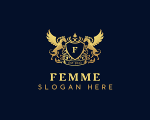 Luxury Shield Pegasus  logo design