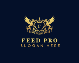 Luxury Shield Pegasus  logo design