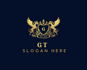 Luxury Shield Pegasus  logo design