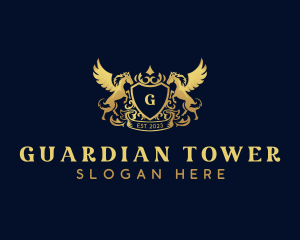 Luxury Shield Pegasus  logo design